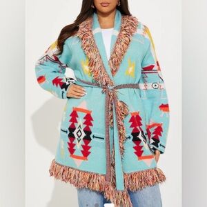 Fashion Nova Vibrant Tribal Patterned Cape